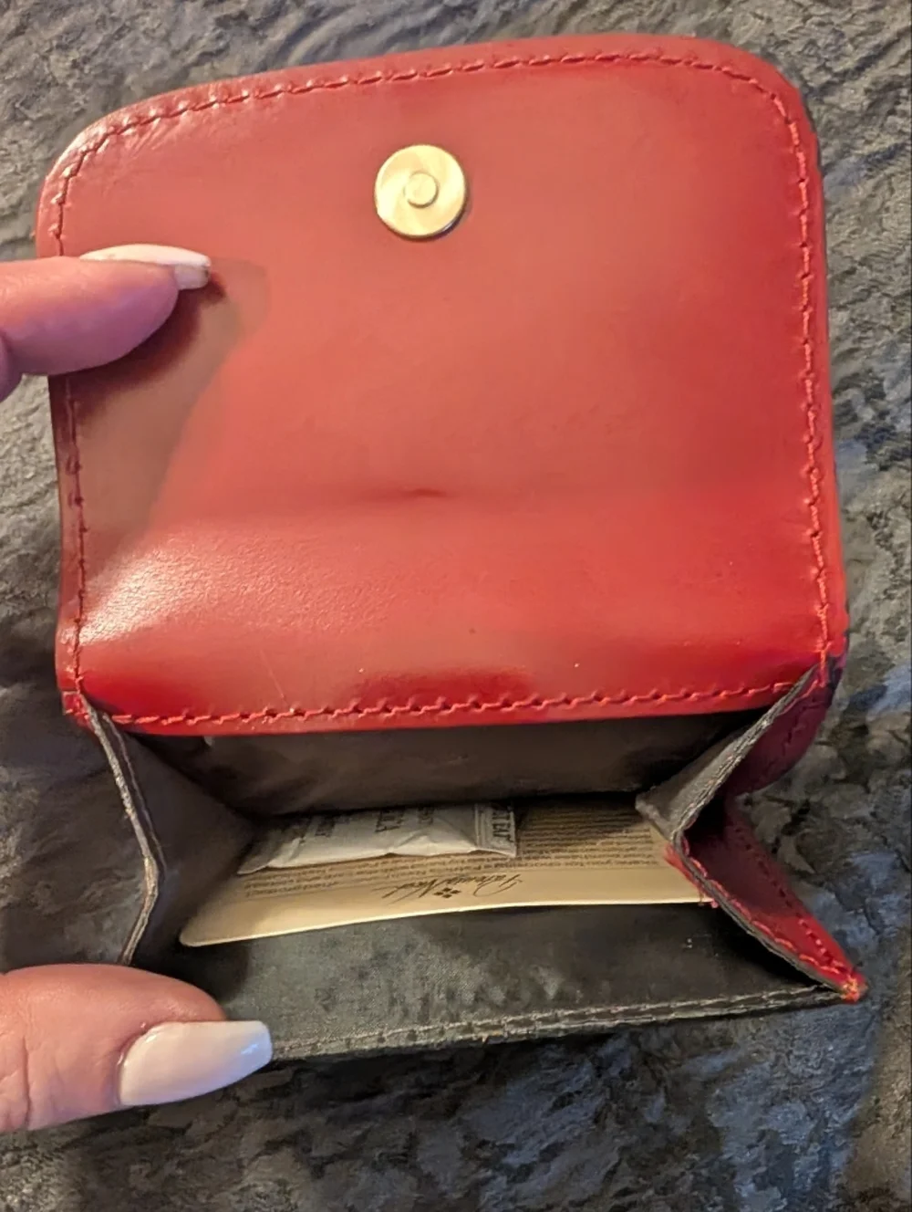 Patricia Nash Astra Vintage Distressed Wallet in Ruby Red Italian Leather